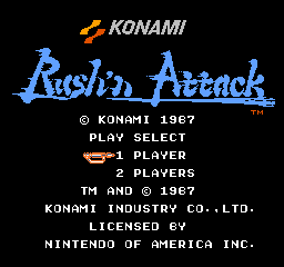 Rush'n Attack title screen for NES